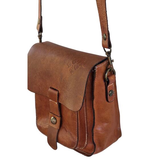 Patricia Nash Lari Crossbody Bag Vintage Vegetable Tanned Leather British Tan - Picture 4 of 10